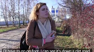 Czech amateur blonde fucks in public bushies