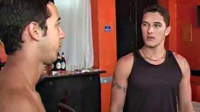Antonio de Capos arrives at the restaurant where shirtless, muscular bartender Diogo da Syllva is cleaning up after a party the night before. Diogo's cock comes out and Antonio falls on top of him.