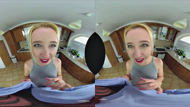 Blondine in der Küche: Blowjob, Cowgirl & Missonary VR Porn