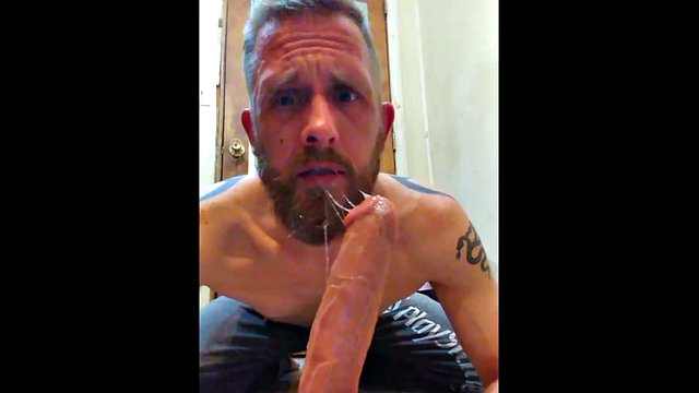 Monster Cock Stud with Beard Deep Throat, Piss, & Cum