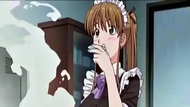 Anime maid masturbates while thinking about her boss
