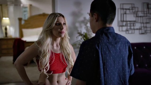 Busty stepmom pussysmashed in doggystyle by nerd stepson