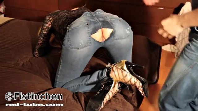 Blonde teen gets anal fisting and a bottle in her ass