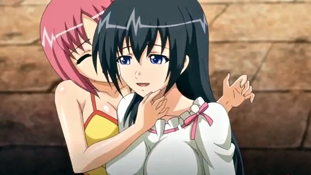 Uma das três irmãs de anime é fodida por um monte de caras com tesão
