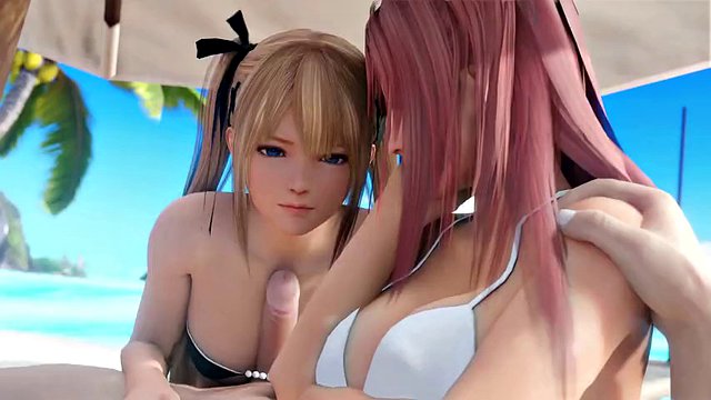 Marie Rose And Honoka Playing A Diffrent Kind Of Game At The Beach