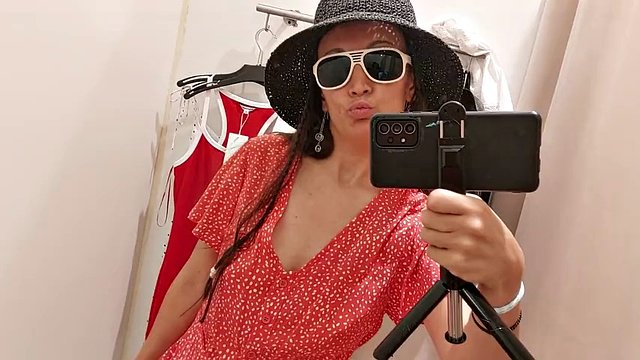 Hot amateur wife fitting room hairy pussy, big nipples. Sexy brunette hairy pussy, big ass, big tits, big nipples