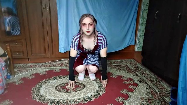 HOT FEMBOY WITH BIG BUTT STUDENT TEEN GIRLLY DRESSED CUTE CROSSDRESS MODEL KITTY AT HOME TRYING TO GET DRESSED AND DO SEXUAL PERFORMANCE