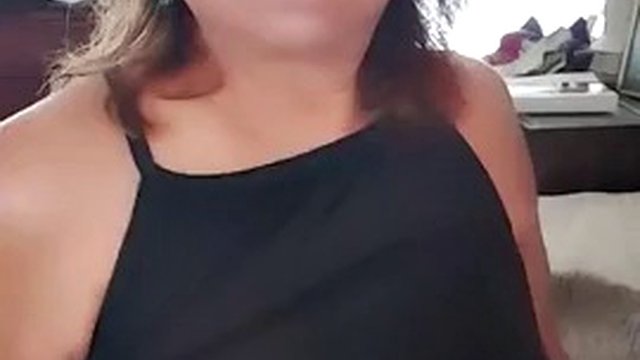 BBW mature woman with hairy pussy strips and dances naked on bed