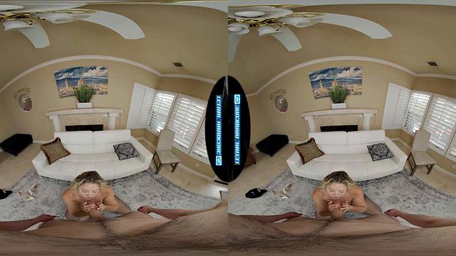 Lethal HARDCORE VR - เซ็กซี่ ผมบลอนด์ RIVER LYNN โขลก ใน ถุงน่องแบบมีสายรัด ฟุต Nick Strokes: สื่อลามก