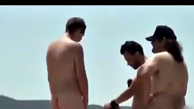 Public sex party at the nudist beach