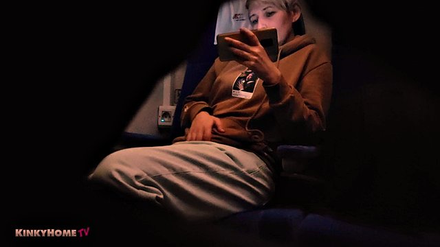 Hidden masturbation in a public train