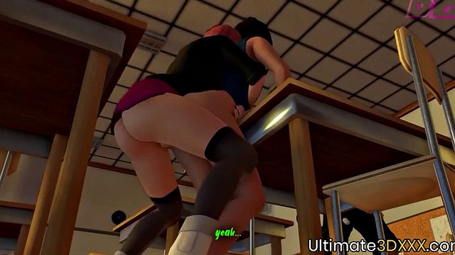 futanari 3d milf baning teenie v zasedací místnosti