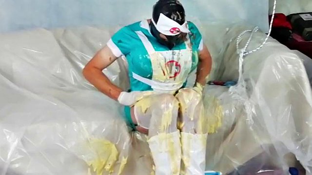 Alison the dirty wet and messy nurse , sploshing