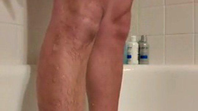 I jerk off a hard dick with a mushroom head and saggy balls in a sack and show off my ass
