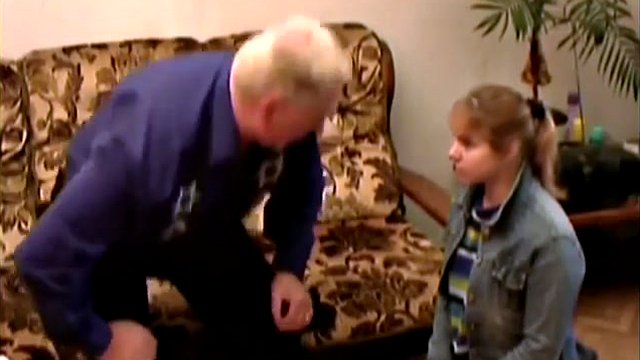 Old floppy guy fucks a beautiful teen bitch