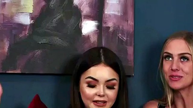 Lingerie voyeur duo teasing fellow