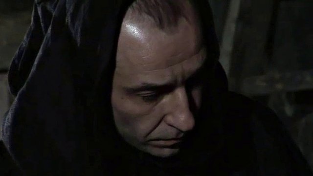 Blonde witch Romina endures BDSM gangbang and hanging from a rope