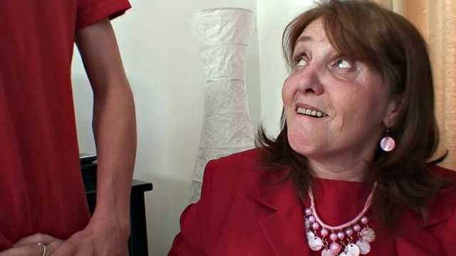 Old office grandma takes it from both sides