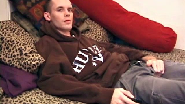 Straight from the skater park, young Logan was more than willing to drop by and show off his package. Once he strips down and gets comfortable, this skater gets to work stroking a boner.