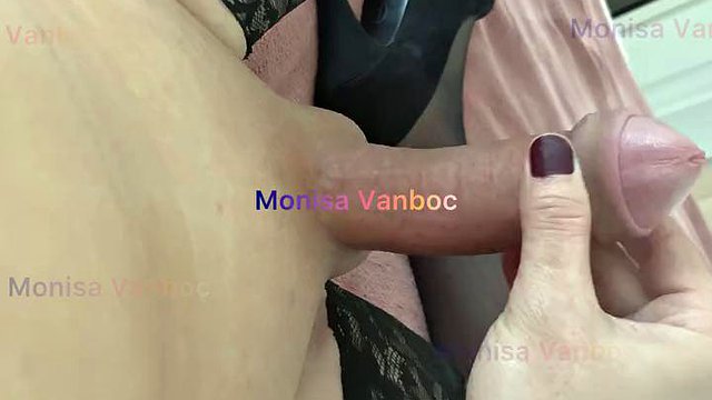 Shemale Monisa Vanboc Playing with Her Big Cock