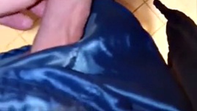 Master Ramon pisses and jerks off excitedly in his sexy retro satin shorts, slave licks it all!
