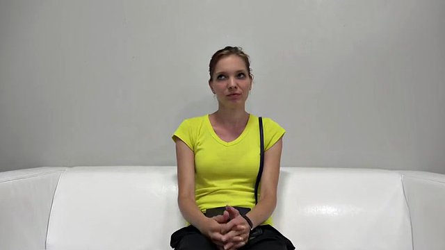 Thin teen brunette wrecked on her first casting