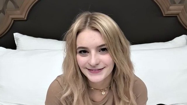Watch this 19 year old blonde with a thick cunt suck a cock