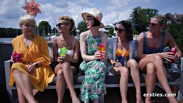 Eve Sweet and Delfine Dahlia Lead Naughty Amateurs in Outdoor Boat Party: Big Tits Bared