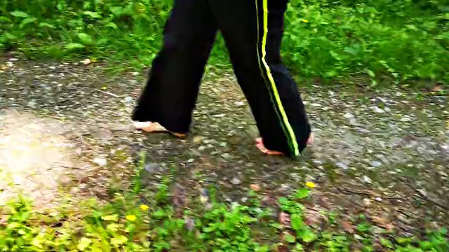 Barefoot in the forest