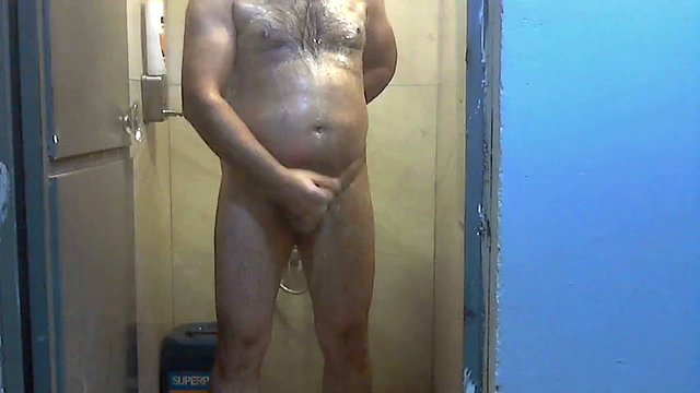 Masculine Man Cums in Office Storage and Shower