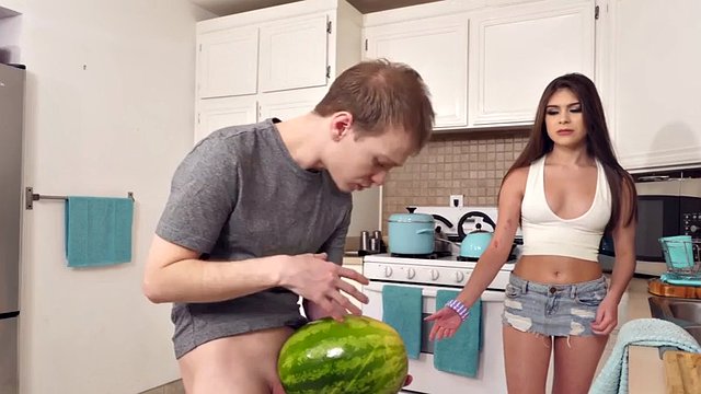 Smallboobs stepsis stuffed from behind after blowing dick