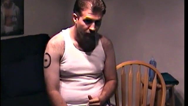 Blindfolded dude receives a blowjob from a mature twink