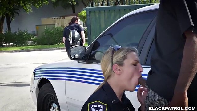two thick police chicks fuck a black fella who fucked neighbor's wife