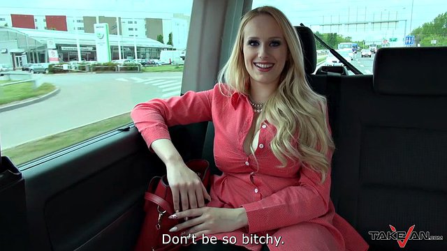 Hidden car cam caught blonde milf sucking big cock