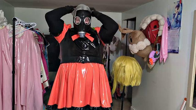 Abito di Halloween in PVC e Fuggi casual a gas maschere
