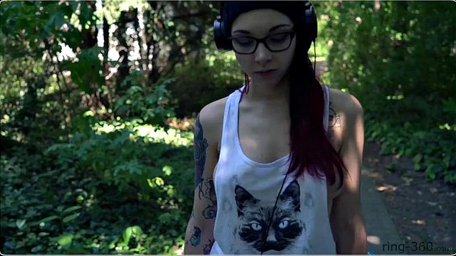 punk slut shows off her thick ass in public for anyone that wants to look: Porn