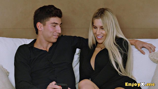 Big-Tits Horny Housewife Anastasia Brokelyn Delivers Sloppy Blowjob to Her Guest Tommy Cabrio