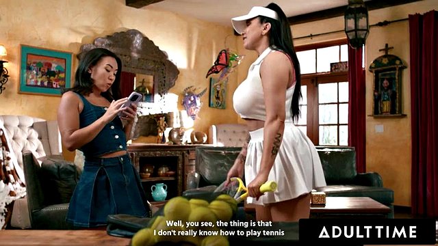 ADULT TIME - Bratty Stepbae Kimmy Kimm Seduces MILF Romi Rain To Stay Home And Play With Her Pussy!