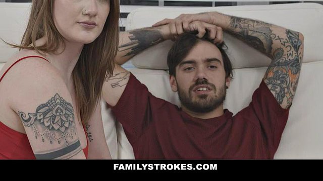 Hot Redhead Stepsister Aria Kai Pleasures Stepbrother While Watching Sports