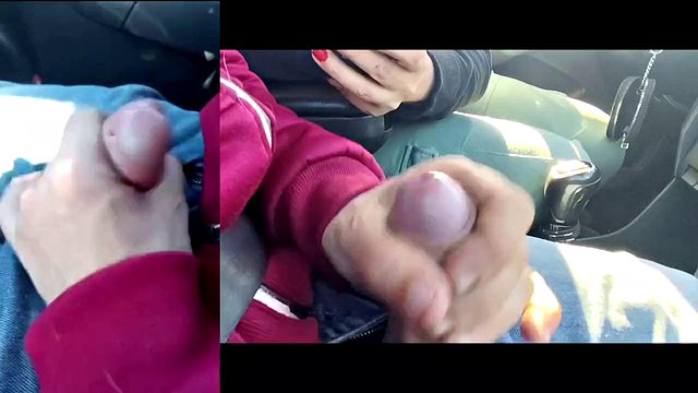 La paja pública de Coupleslowsex captada por la cámara, él la filma para correrse