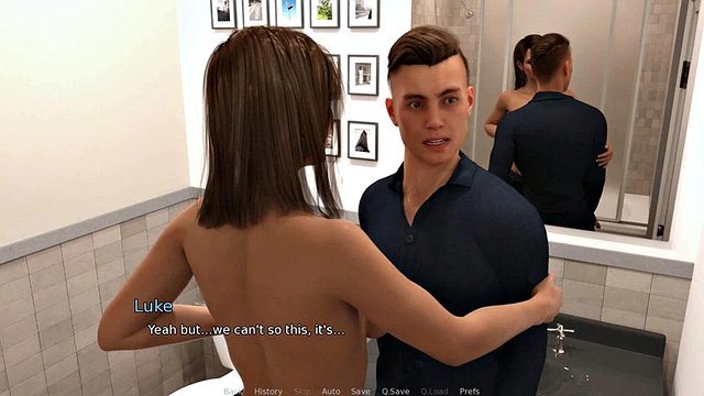 The East Block: Boyfriend cheats on his girlfriend with her mother and they suck his cock and masturbate her in the bathroom Ep 9