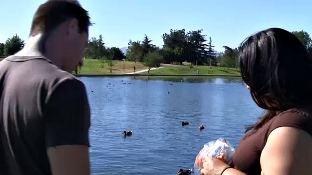 Cute plumper in the park agrees to act in porn