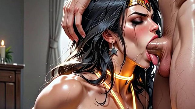 Big-Ass Wonder Woman Struggles SecretKum2's Thick Futanari Cock Deep in Tight Ass