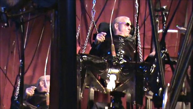 Latex Geared Suspended and Machine Fucked and Milked