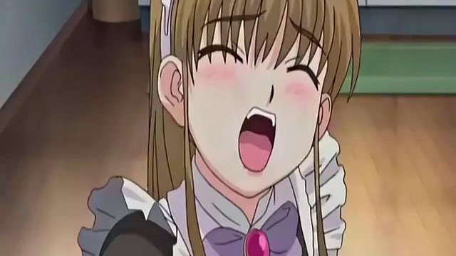 Japanese anime maid caught masturbating