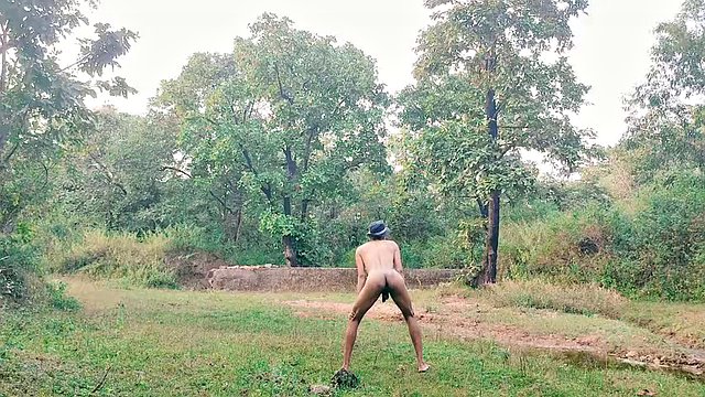 Sexy men dancing full nude in forest cumshot