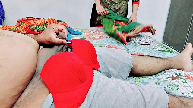 Desi Mom Catches Stepson Masturbating On Her Bra Panty Than Helping Him To Cum With Clear Hindi Voice Romantic