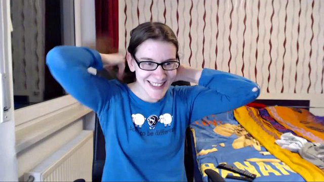 Teen with glasses spreads her pussy and fingers herself: Amateur, Brunette & Masturbation Porn