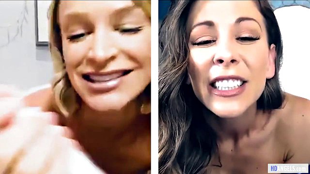 Cherie DeVille and Emma Hix in Lesbian Webcam Masturbation