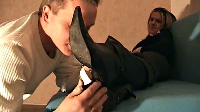 Lady Danira nylon footjob two